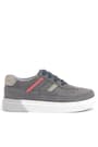 Rakerplus Grey Genuine Leather Laced Up Men Kids' Sneaker Shoes 3801-GR-DERI.26