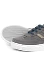 Rakerplus Grey Genuine Leather Laced Up Men Kids' Sneaker Shoes 3801-GR-DERI.26