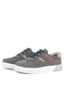 Rakerplus Grey Genuine Leather Laced Up Men Kids' Sneaker Shoes 3801-GR-DERI.26
