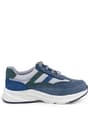 Rakerplus Genuine Leather Anatomic Blue Laced Up Extra Light Sole Kids Sports Shoes 3804-MGY.31