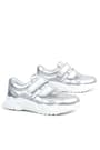 Rakerplus Genuine Leather Silver White Sole Girls' Sneakers Shoes X3730-GP.31