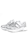 Rakerplus Genuine Leather Silver White Sole Girls' Sneakers Shoes X3730-GP.31