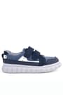 Rakerplus Genuine Leather Navy Blue White Velcro Kids Casual Sports School Shoes 4506-BLM.31