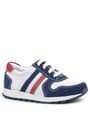 Rakerplus Genuine Leather Navy Blue White Zippered Kids Sports Shoes X3700-LBK-DERI.26