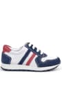 Rakerplus Genuine Leather Navy Blue White Zippered Kids Sports Shoes X3700-LBK-DERI.26