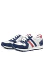 Rakerplus Genuine Leather Navy Blue White Zippered Kids Sports Shoes X3700-LBK-DERI.26