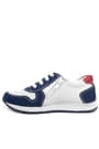 Rakerplus Genuine Leather Navy Blue White Zippered Kids Sports Shoes X3700-LBK-DERI.26