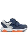 Rakerplus Genuine Leather Navy Blue Grey Kids' Sneakers Sports Shoes 3880-LGN.26