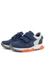 Rakerplus Genuine Leather Navy Blue Grey Kids' Sneakers Sports Shoes 3880-LGN.26