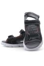 Rakerplus Genuine Leather Navy Blue Red Velcro Kids Sandals 10354-LKB.26