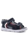 Rakerplus Genuine Leather Navy Blue Red Velcro Kids Sandals 10354-LKB.26