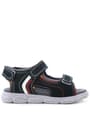 Rakerplus Genuine Leather Navy Blue Red Velcro Kids Sandals 10354-LKB.26