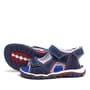 Rakerplus Genuine Leather Navy Blue Blue Velcro Boy Sandals
