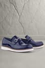 Rakerplus Genuine Leather Navy Blue Patent Leather Loafer Kids Classic Shoes 3057-LR-DERİ.39