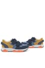 Rakerplus Genuine Leather Navy Blue Tan Color Kids Sneakers Sports Shoes 3880-LMTA.31