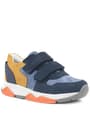 Rakerplus Genuine Leather Navy Blue Tan Color Kids Sneakers Sports Shoes 3880-LMTA.31