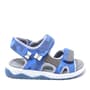 Rakerplus Genuine Leather Blue Gray Comfort Sole Kids Sandals with Velcro