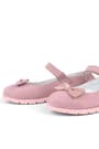 Rakerplus Genuine Leather Pink Bow Girls Flat Shoes 100-P2-DERI.25