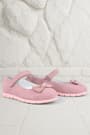 Rakerplus Genuine Leather Pink Bow Girls Flat Shoes 100-P2-DERI.25