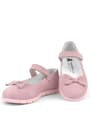 Rakerplus Genuine Leather Pink Bow Girls Flat Shoes 100-P2-DERI.25
