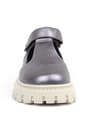 Rakerplus Genuine Leather Platinium Cream Sole Velcro Girls School Shoes 910-PLB-DERI.26