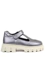 Rakerplus Genuine Leather Platinium Cream Sole Velcro Girls School Shoes 910-PLB-DERI.26