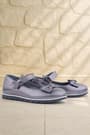 Rakerplus Genuine Leather Platinum Ribbon Detailed Velcro Girls Ballet Flats 100-PLDTKK.30