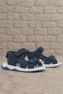 Rakerplus Genuine Leather Black Nubuck Velcro Kids Sandals Shoes 14021-SNL.26