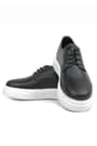 Rakerplus Genuine Leather Black High Sole Kids Classic Shoes 3025-S1-B-DERI.36