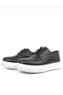 Rakerplus Genuine Leather Black High Sole Kids Classic Shoes 3025-S1-B-DERI.36