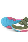 Rakerplus Hakiki Deri Yeşil Pembe Çocuk Sneakers Spor Ayakkabı 3880-YYF.26