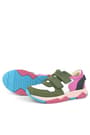 Rakerplus Hakiki Deri Yeşil Pembe Çocuk Sneakers Spor Ayakkabı 3880-YYF.26
