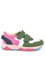 Rakerplus Hakiki Deri Yeşil Pembe Çocuk Sneakers Spor Ayakkabı 3880-YYF.26