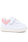 Rakerplus Bob Hakiki Deri Beyaz Nubuk Pembe Cırtlı Bebek Sneaker Ayakkabı