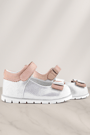 Rakerplus Genuine Leather Silver Powder Pink Baby Girl Ballet Flats