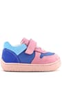 Rakerplus Bob Hakiki Deri Mavi Pembe Barefoot Cırtlı Lastikli Bebek Sneaker Ayakkabı