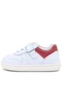 Rakerplus Bob Hakiki Deri Beyaz Nubuk Kırmızı Cırtlı Bebek Sneaker Ayakkabı