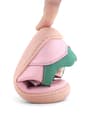 Rakerplus Bob Hakiki Deri Pembe Yeşil Barefoot Cırtlı Lastikli Bebek Sneaker Ayakkabı