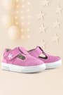 Rakerplus Bheem Genuine Leather Pink Velcro Baby Sandals with Flower Detail
