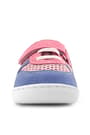 Rakerplus Bob Hakiki Deri Pembe Mavi Barefoot Cırtlı Lastikli Bebek Sneaker Ayakkabı