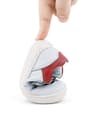 Rakerplus Bob Hakiki Deri Beyaz Nubuk Kırmızı Cırtlı Bebek Sneaker Ayakkabı