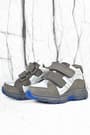 Rakerplus Genuine Leather Gray Silver Velcro Baby Girl Boots Shoes