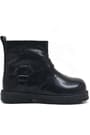 Rakerplus Genuine Leather black patent leather Zippered Girls Kids Boots