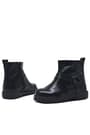 Rakerplus Genuine Leather black patent leather Zippered Girls Kids Boots