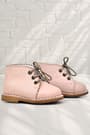 Rakerplus Genuine Leather Powder Lace-up Baby Girl Boots
