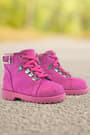 Rakerplus Griffon Zippered Genuine Leather Pink Baby Girl Winter Boots