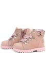 Rakerplus Griffon Genuine Leather Pink Shiny Zippered Girls Baby Boots