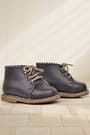 Rakerplus Handmade Genuine Leather Brown Lace-Up Baby Girl Boots