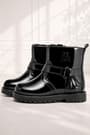 Rakerplus Chiron Genuine Leather Black Patent Tasseled Baby Girl Boots