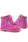 Rakerplus Griffon Zippered Genuine Leather Pink Baby Girl Winter Boots